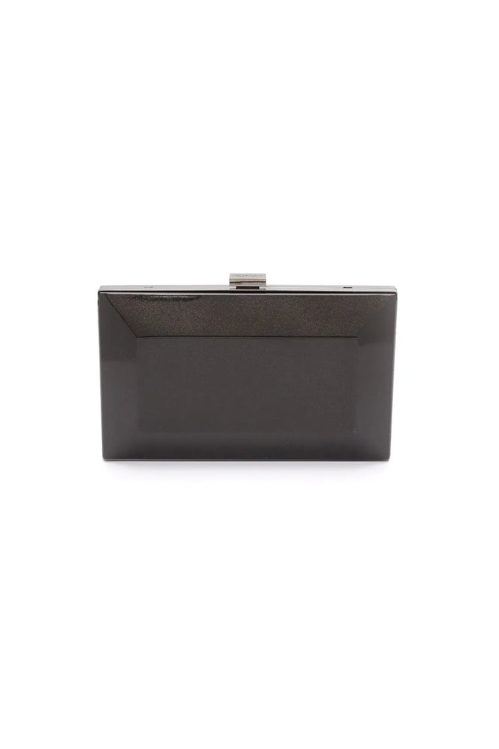 Black Metallic Milan Clutch x MICAELA from The Bella Rosa Collection on a white background.