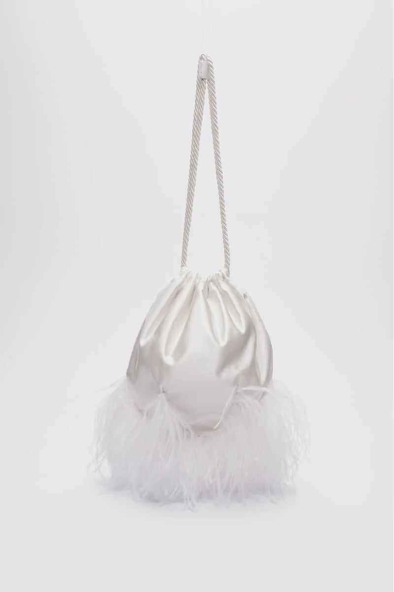 Black feather purse hot sale