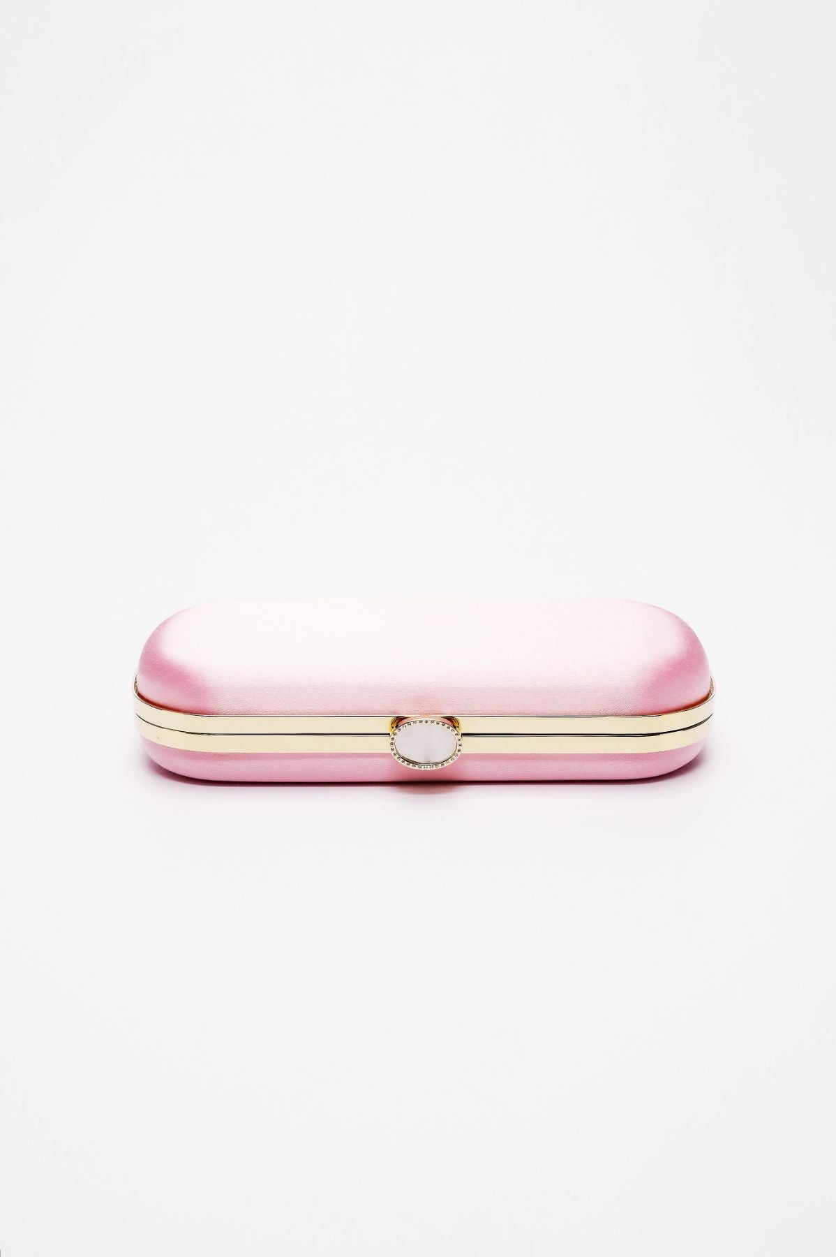 Pink Bella Clutch Petite eyeglasses case from The Bella Rosa Collection against a white background.