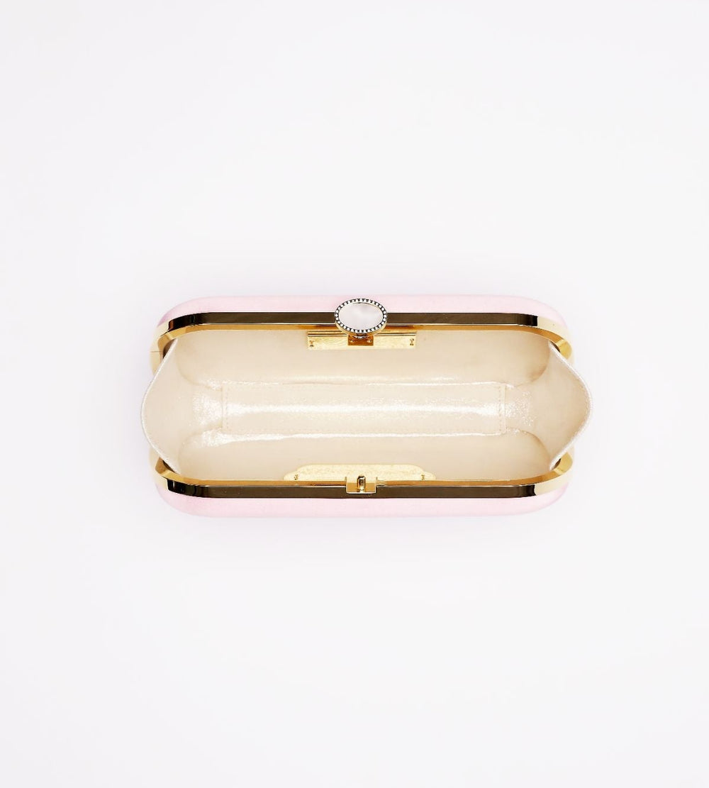 Pink Bejewelled Leather Clutch main image 1