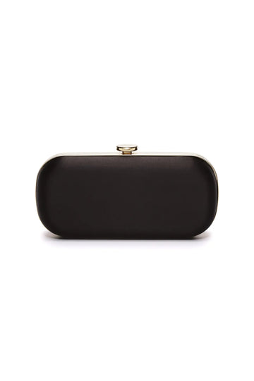 The Bella Rosa Collection black clutch purse on a white background.