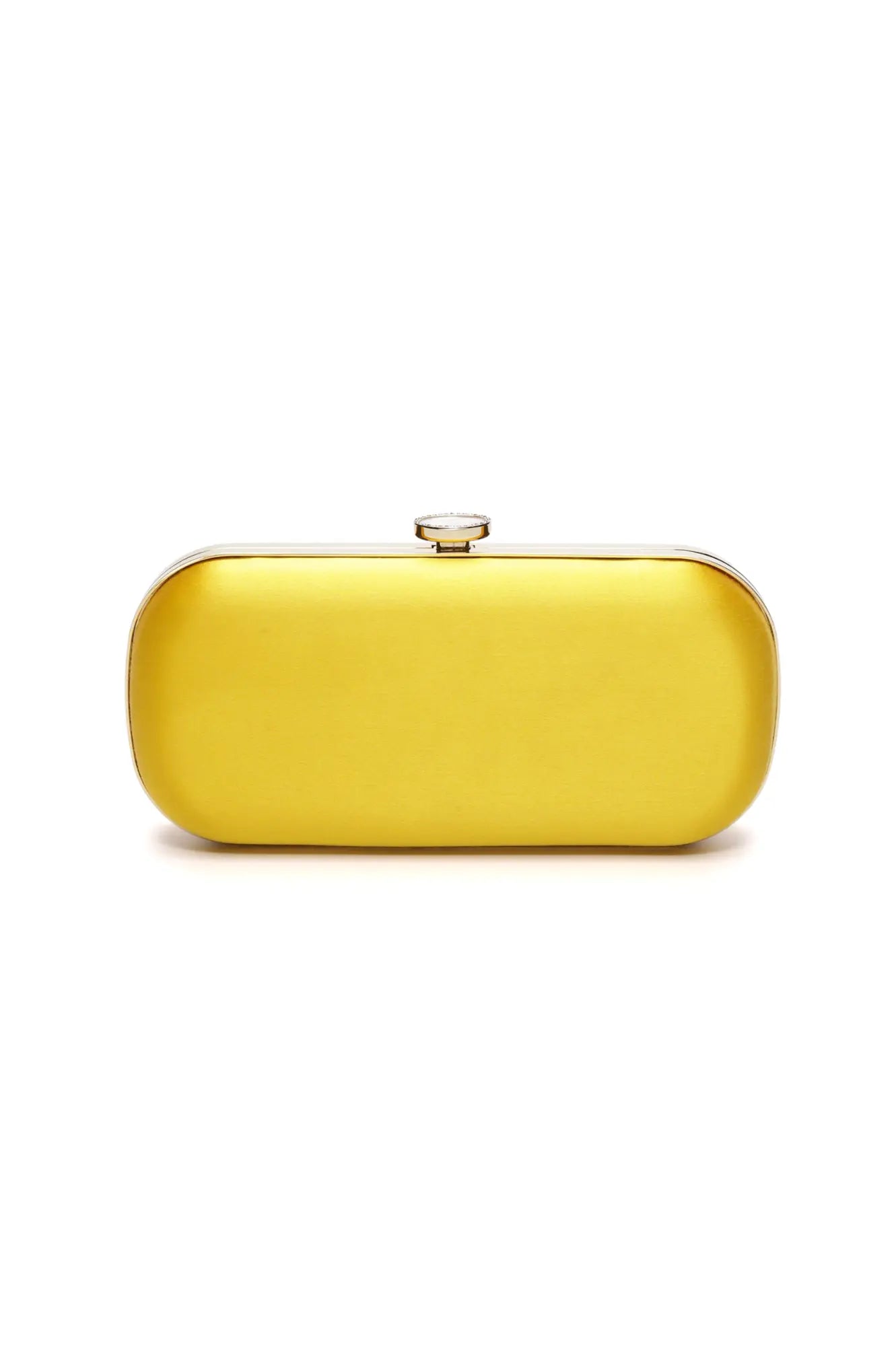 Bella Clutch Limoncello Yellow Grande from The Bella Rosa Collection isolated on a white background.