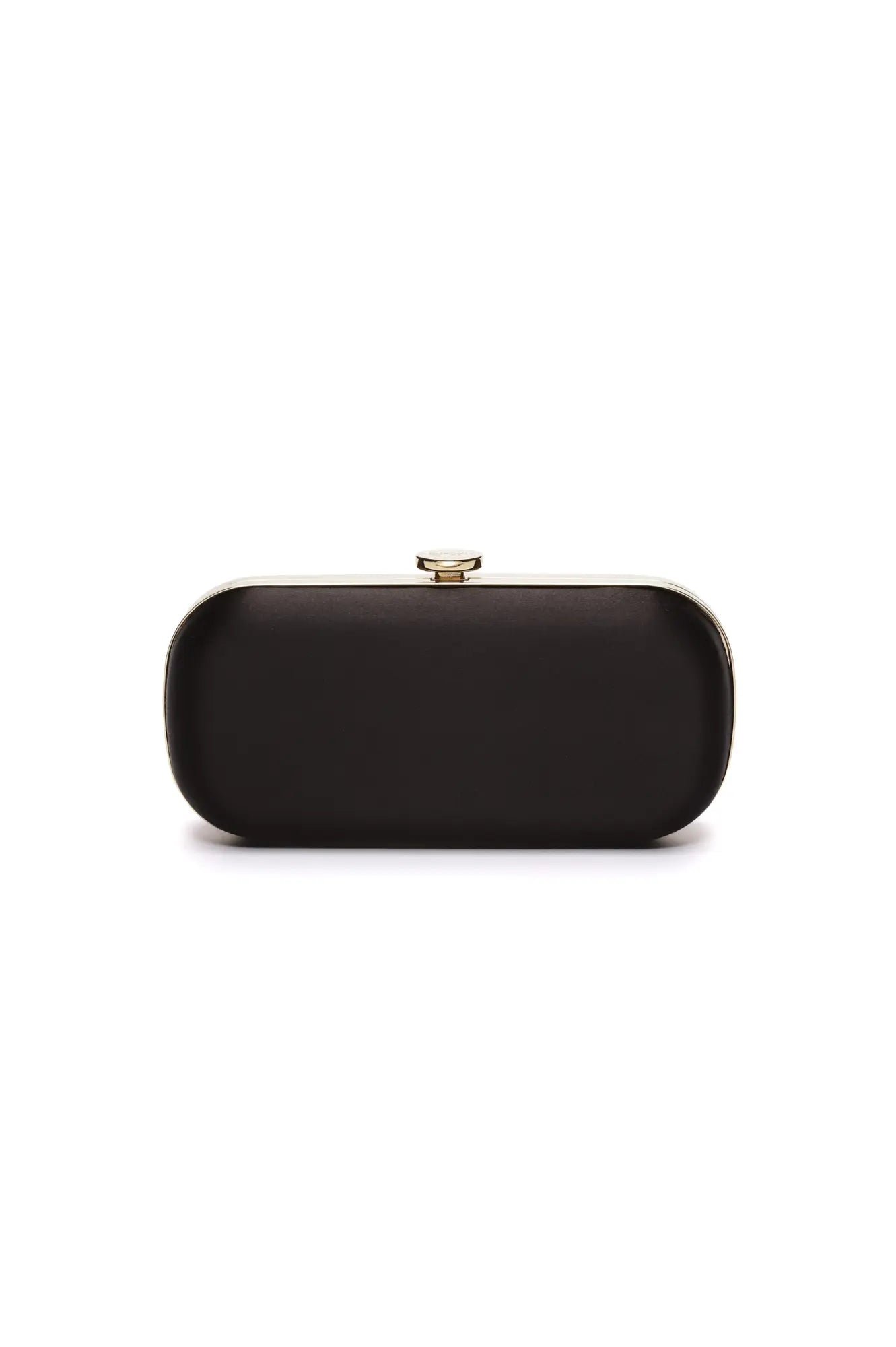The Bella Rosa Collection&#39;s Bella Clutch Black Petite on a white background.
