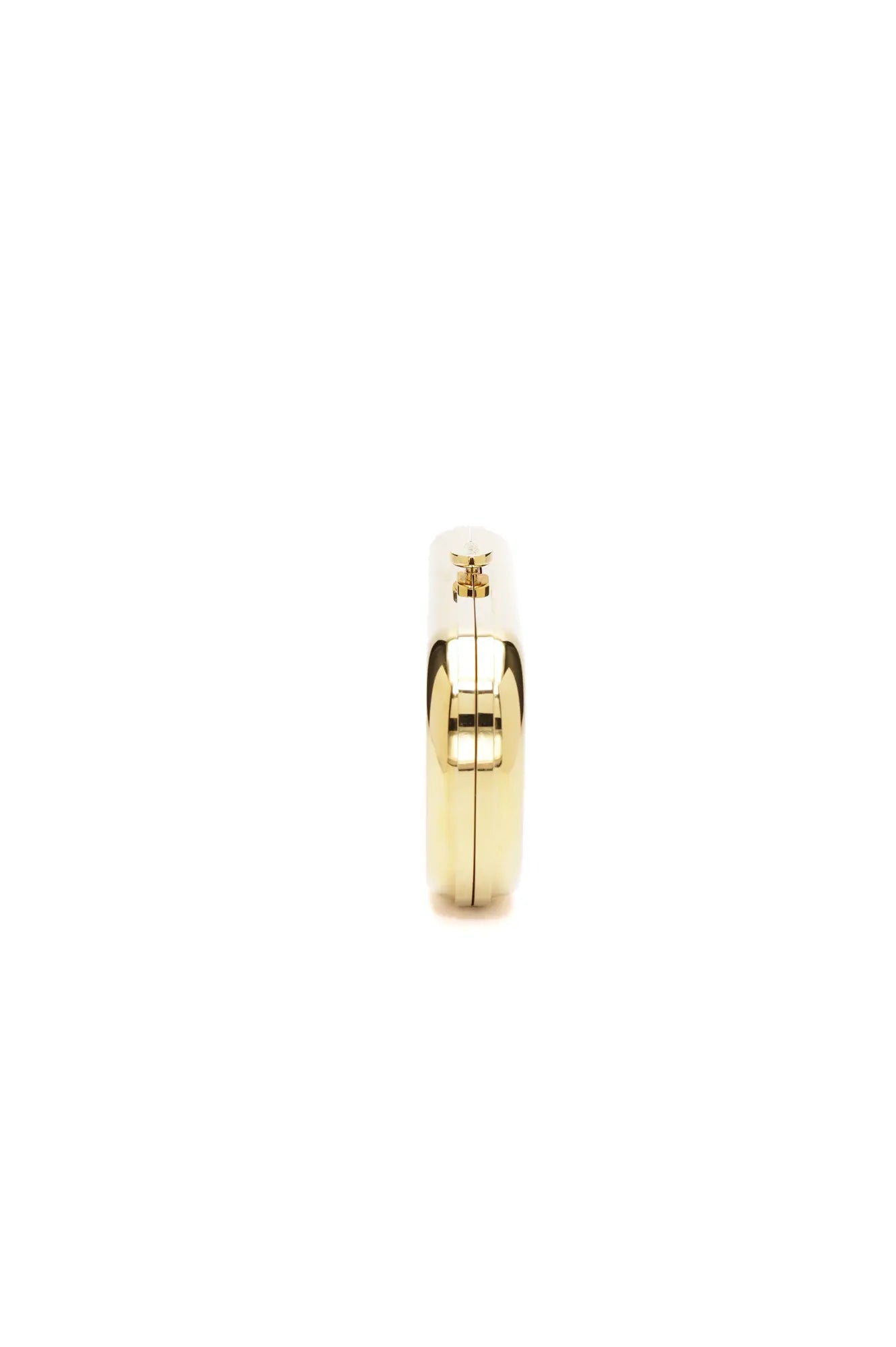 Golden Bella Clutch padlock on a white background with an engraved sentiment plaque, part of The Bella Rosa Collection.