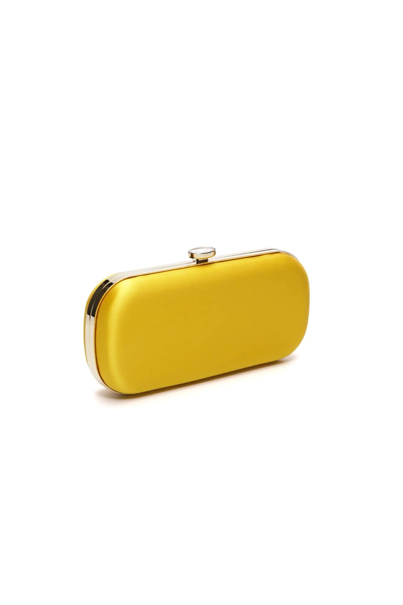 Bella Rosa Collection&#39;s Bella Clutch Limoncello Yellow Petite isolated on a white background.