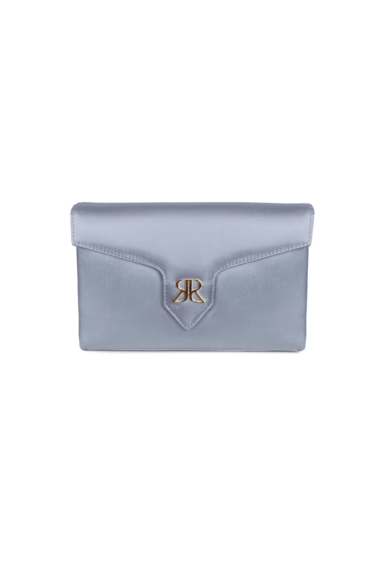 Light blue Love Note Envelope Clutch Steel Blue with a gold-tone logo clasp.