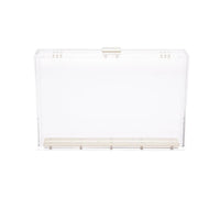 Mia Clutch - Clear Acrylic storage box on a white background by The Bella Rosa Collection.