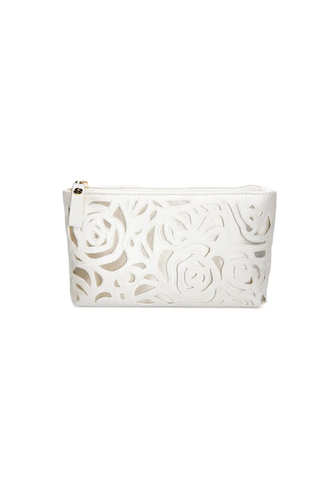 The Bella Rosa Collection Mia Acrylic Clutch with Ivory Laser Cut Rose