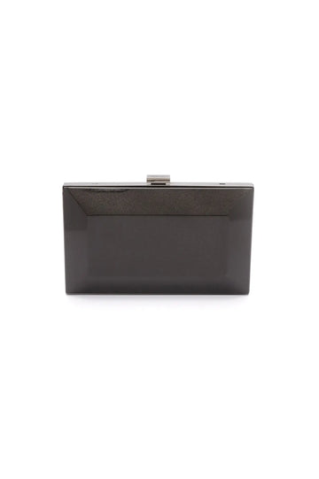 Black Metallic Milan Clutch x MICAELA from The Bella Rosa Collection on a white background.