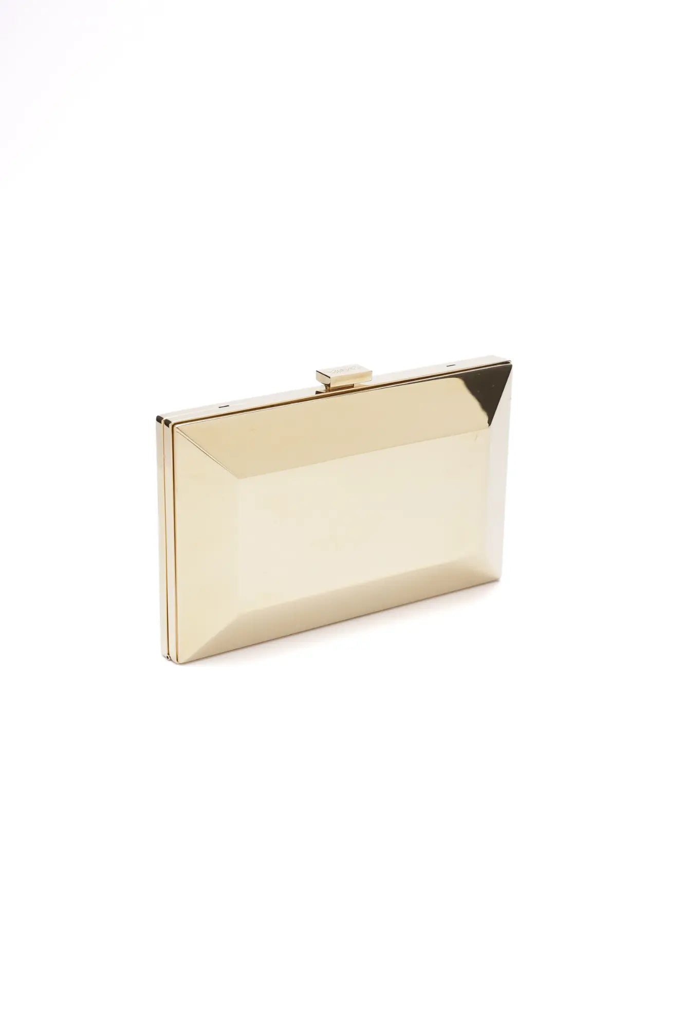 MICAELA - Gold Metallic clutch purse from The Bella Rosa Collection showcasing Italian craftsmanship on a white background.