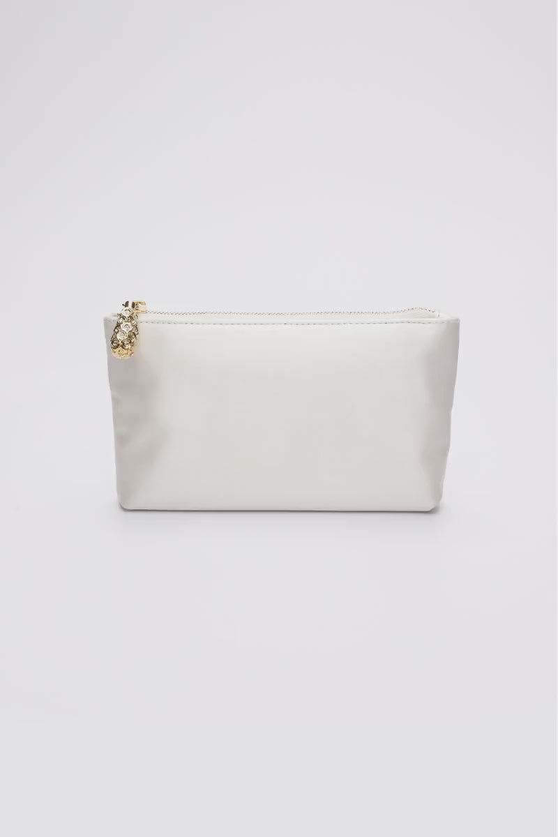 Pearl finish resin stone flower stylish purse box clutch