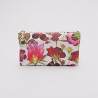 360 View of the Floral Satin Zipper Pouch