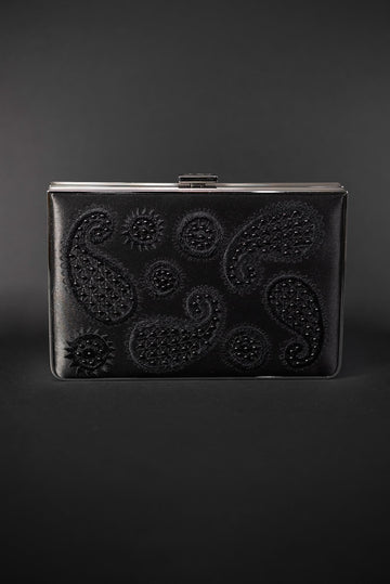 A Venezia Clutch x MICAELA from The Bella Rosa Collection with luxury paisley design.