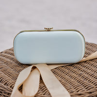 Ice blue bridal and evening clutch.