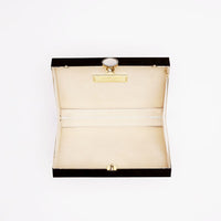 Aerial top view of Ella Clutch in gold mirror finish.